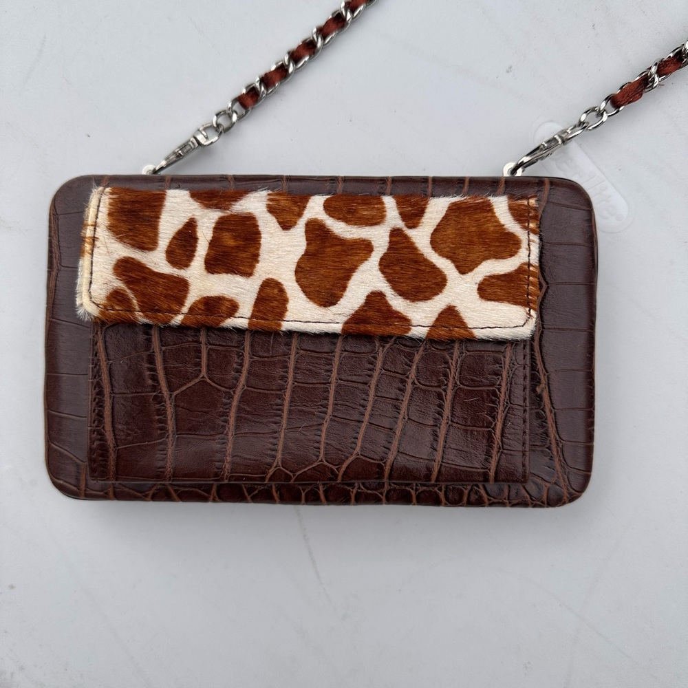 Brown and Animal Print Crossbody Bag